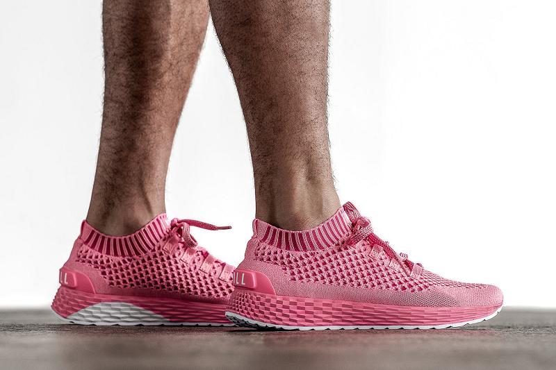 Men's Nobull Bright Knit Running Shoes Pink | SG S2040G